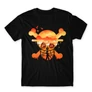 Fekete One Piece férfi rövid ujjú póló - Logo Silhouette