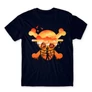 Sötétkék One Piece férfi rövid ujjú póló - Logo Silhouette