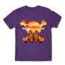 Sötétlila One Piece férfi rövid ujjú póló - Logo Silhouette