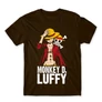 Barna One Piece férfi rövid ujjú póló - Luffy Color