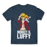 Denim One Piece férfi rövid ujjú póló - Luffy Color
