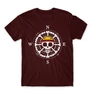 Bordó One Piece férfi rövid ujjú póló - One Piece Compass