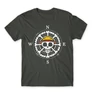 Sötétszürke One Piece férfi rövid ujjú póló - One Piece Compass
