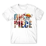 Fehér One Piece férfi rövid ujjú póló - Text