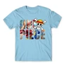 Világoskék One Piece férfi rövid ujjú póló - Text