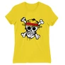 Citromsárga One Piece női rövid ujjú póló - Grunge Logo