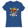 Királykék One Piece női rövid ujjú póló - Grunge Logo