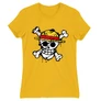 Sárga One Piece női rövid ujjú póló - Grunge Logo