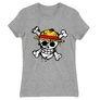 Sportszürke One Piece női rövid ujjú póló - Grunge Logo