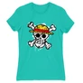 Türkiz One Piece női rövid ujjú póló - Grunge Logo