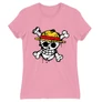 Világos rózsaszín One Piece női rövid ujjú póló - Grunge Logo