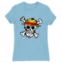 Világoskék One Piece női rövid ujjú póló - Grunge Logo
