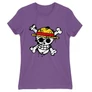 Világoslila One Piece női rövid ujjú póló - Grunge Logo