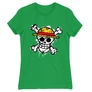 Zöld One Piece női rövid ujjú póló - Grunge Logo