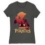 Sötétszürke One Piece női rövid ujjú póló - I Am The King Of Pirates