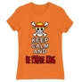 Narancs One Piece női rövid ujjú póló - Keep Calm and Be Pirate King