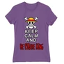 Világoslila One Piece női rövid ujjú póló - Keep Calm and Be Pirate King