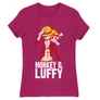 Pink One Piece női rövid ujjú póló - Luffy Color