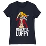 Sötétkék One Piece női rövid ujjú póló - Luffy Color