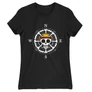 Fekete One Piece női rövid ujjú póló - One Piece Compass