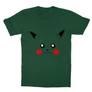 Sötétzöld Pokémon gyerek rövid ujjú póló - Pikachu face
