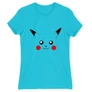 Atollkék Pokémon női rövid ujjú póló - Pikachu face