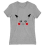Sportszürke Pokémon női rövid ujjú póló - Pikachu face
