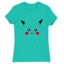 Türkiz Pokémon női rövid ujjú póló - Pikachu face