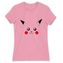 Kép 21/22 - Világos rózsaszín Pokémon női rövid ujjú póló - Pikachu face