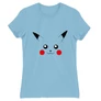 Világoskék Pokémon női rövid ujjú póló - Pikachu face