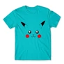 Atollkék Pokémon férfi rövid ujjú póló - Pikachu face