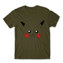 Khaki Pokémon férfi rövid ujjú póló - Pikachu face