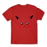 Piros Pokémon férfi rövid ujjú póló - Pikachu face