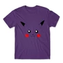 Sötétlila Pokémon férfi rövid ujjú póló - Pikachu face