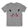 Sportszürke Pokémon férfi rövid ujjú póló - Pikachu face