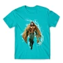 Atollkék Aquaman férfi rövid ujjú póló - Logó