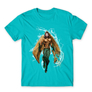 Kép 4/25 - Atollkék Aquaman férfi rövid ujjú póló - Logó