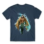 Denim Aquaman férfi rövid ujjú póló - Logó
