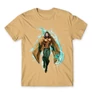 Homok Aquaman férfi rövid ujjú póló - Logó
