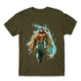 Khaki Aquaman férfi rövid ujjú póló - Logó