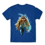 Királykék Aquaman férfi rövid ujjú póló - Logó