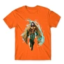 Narancs Aquaman férfi rövid ujjú póló - Logó