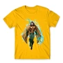 Sárga Aquaman férfi rövid ujjú póló - Logó