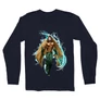 Sötétkék Aquaman férfi hosszú ujjú póló - Logó