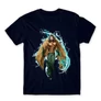Sötétkék Aquaman férfi rövid ujjú póló - Logó