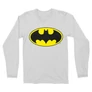 Fehér Batman férfi hosszú ujjú póló - Logó