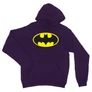 Sötétlila Batman unisex kapucnis pulóver - Logó