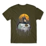 Khaki Batman férfi rövid ujjú póló - Batman Comic Grunge