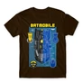 Barna Batman férfi rövid ujjú póló - Batmobile Blueprint