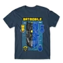 Denim Batman férfi rövid ujjú póló - Batmobile Blueprint